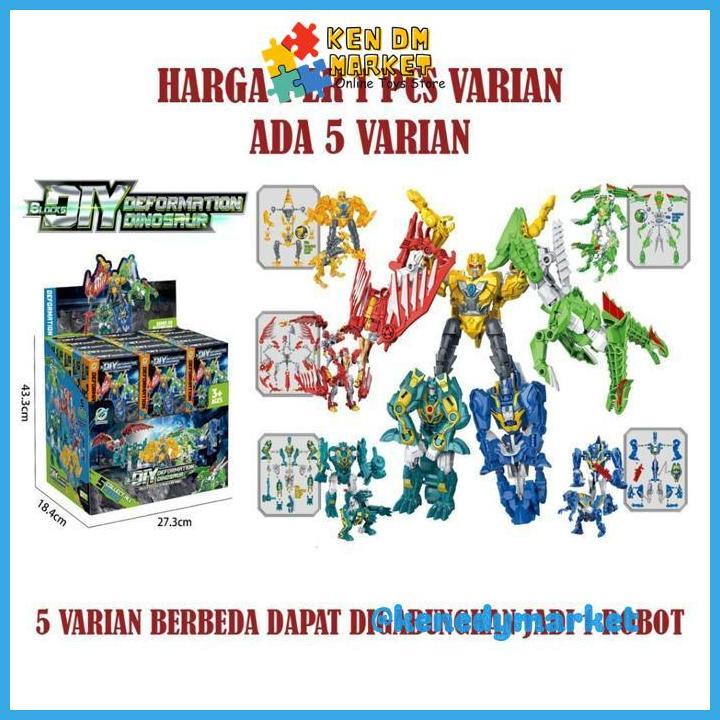 1 PCS MAINAN ROBOT WARRIOR / DINOSAURUS WARRIOR SET BISA BERUBAH DAN DIGABUNGKAN DEFORMATION GRATIS 