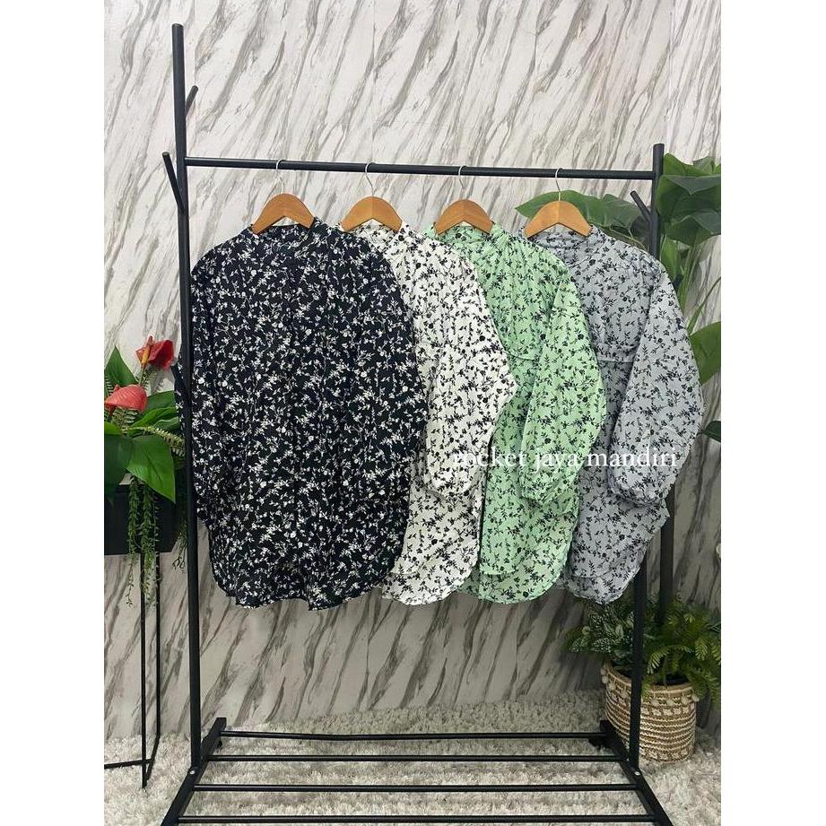 RJM - Kemeja Chantika Motif Bunga Kecil TunikWanita | Setelan Wanita