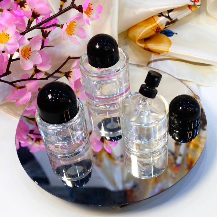 [Perlusin] 30 Ml & 50 Ml Byredo Botol Parfum Kosong Drat Tutup Hitam/ Mix Warna Sprayer Silver