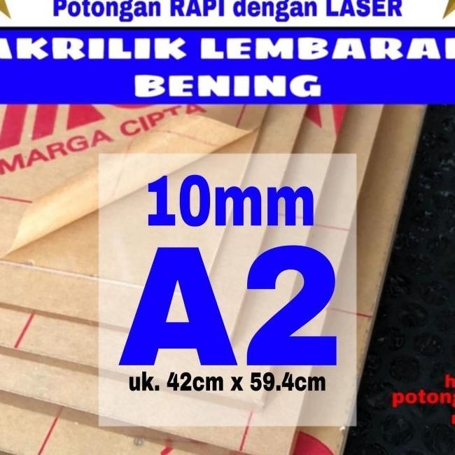 Akrilik Lembaran 10Mm Uk. A2 / Akrilik Bening / Marga Cipta / Acrylic