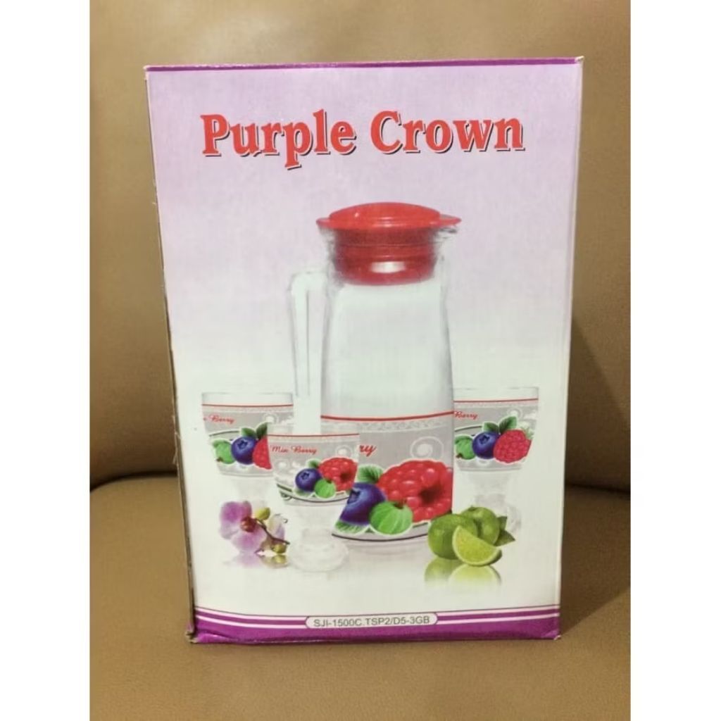 Promo Teko Set, Drink Set, Pitcher Set,Kado Set, Gelas Set Purple Crown, 1 PITCHER DAN 4 GELAS