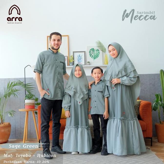 NEW SARIMBIT MECCA SAGE GREEN SARIMBIT ARRA COUPLE  SETELAN SET KELUARGA FAMILY GAMIS  DEWASA SYARI 