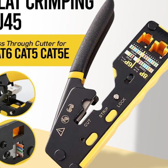 Alat Crimping Rj45 Pass Through Cutter For Cat6 Cat5 Cat5E - 6088 - Black