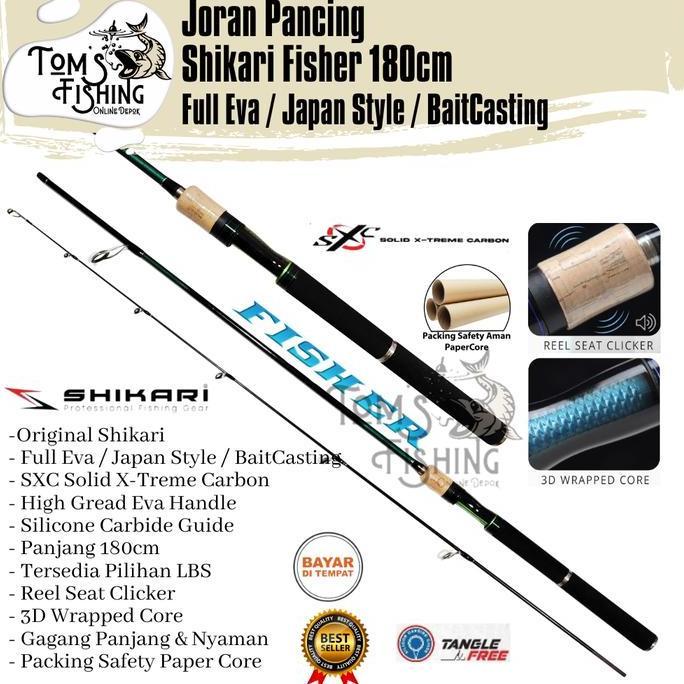 Pesce- Joran Pancing Shikari Fisher 180Cm 15Lbs - 20Lbs ( Sp/Js/Bc ) Carbon Solid - Toms Fishing