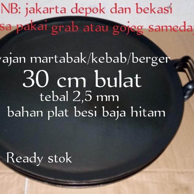 Wajan Kebab Anti Lengket Stainless Stenlis Steel Bulat 30 Penggorengan Pembakaran Mini Teflon Kuali 