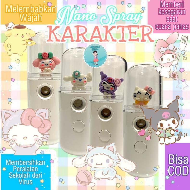 Nano Spray peralatan sekolah Sanrio/Nano Spray Karakter My Melody Cinnamon Roll Kuromi Pompom purin/