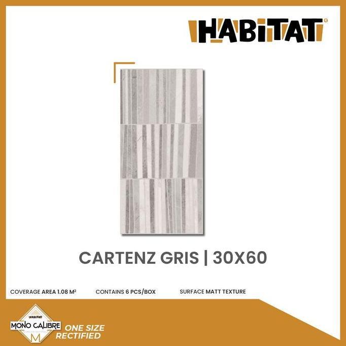Habitat Cartenz Gris 30x60 Keramik Dinding Batu Alam Milantiles