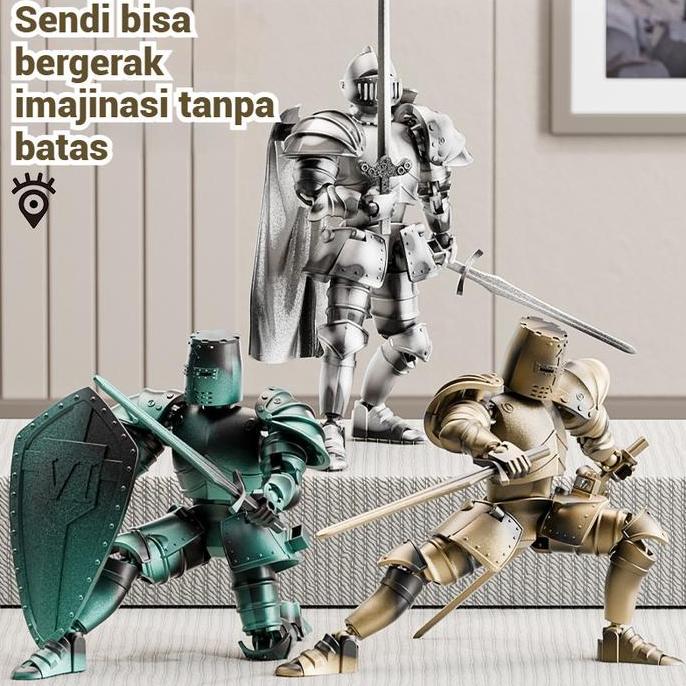 pradipta.riyadi - coddisplay model ksatria abad pertengahan / mainan 3d multi-sendi 13 posisi / figu