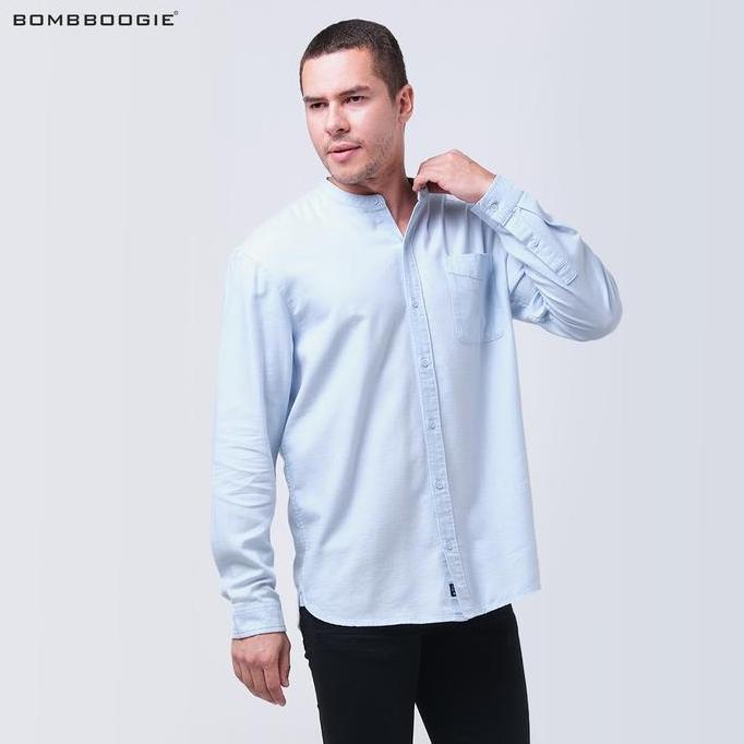Bombboogie Kemeja Koko Pria Makata Baby Blue 24921B5BB