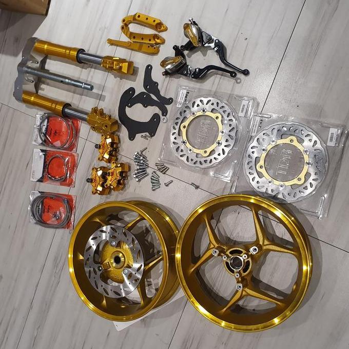 Paket Aerox Double Disk Usd Upsidedown Velg Cakram Belakang Aerox Set
