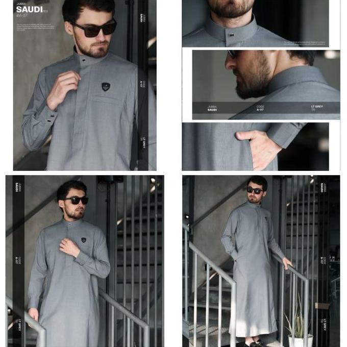 SAMASE A-117 Orinal Jubba Saudi Zipper - Gamis Panjang Pria