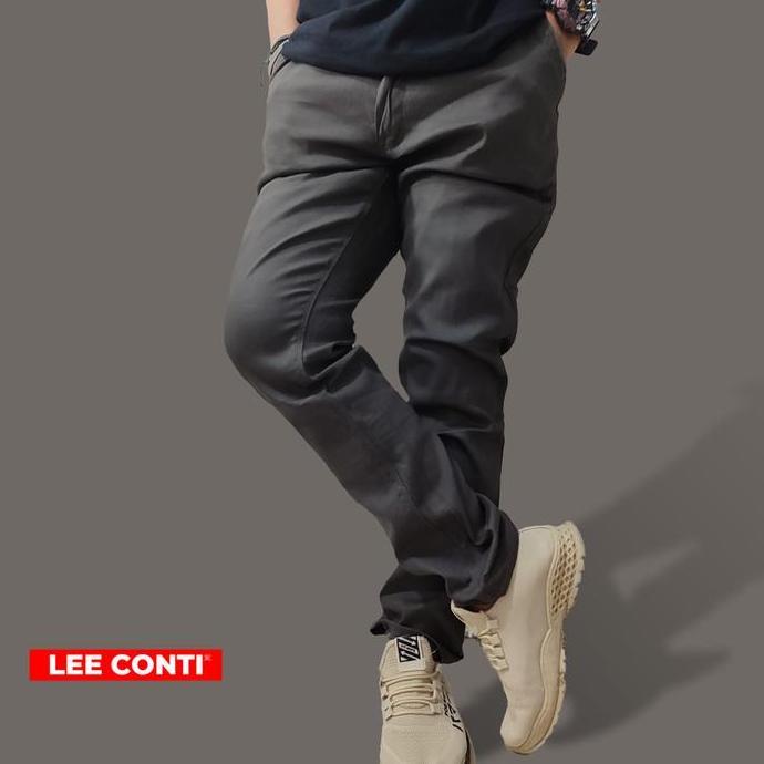 Lee Conti Celana Panjang Pria Chinos Silky Stretch Terrain