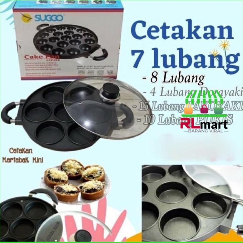 [SUGGO BULAT]CETAKAN KUE SUGGO |SUGGO CAKE PAN 7/8 LUBANG DATAR DISKON