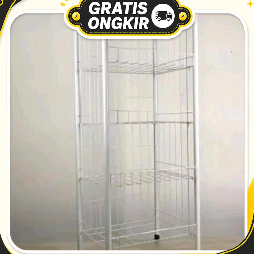 Rak Toko Rak Display Rak Chiki Rak Jumbo Rak Serbaguna 4 Susun Warna Putih