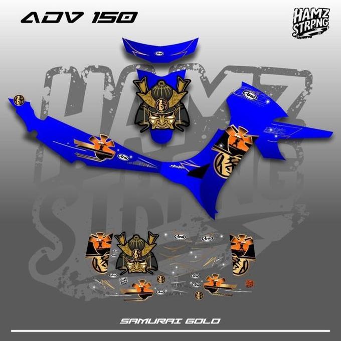 STRIPING TRANSPARAN JUPITER Z SAMURAI ARAI GOLD CUSTOM LIVERY HELM BARU