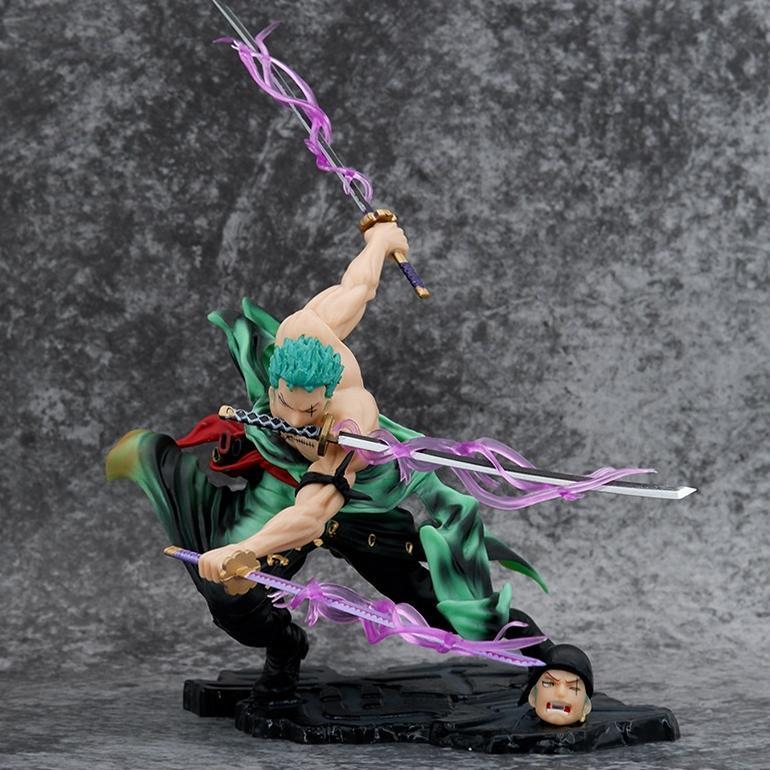 Action FIgure Anime One Piece Zoro Wano Fighting Ukuran 20CM | Pajangan | Patung | DISKON