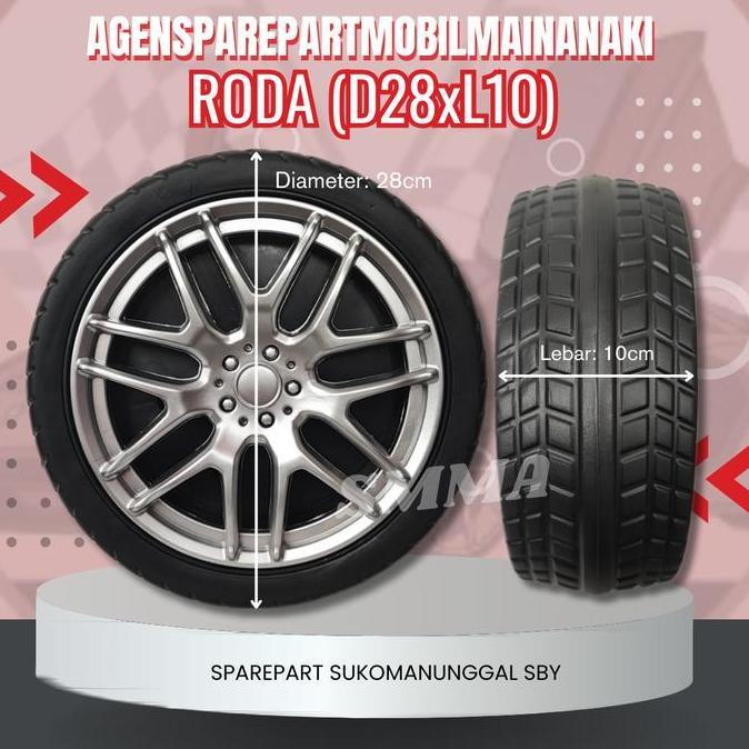 Ban Roda Mobil Mainan Aki Full Karet Ukuran 28cm x 10cm Roda Mobil Mainan Aki