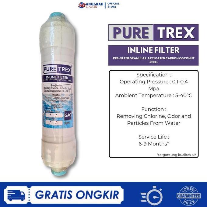 Puretrex Inline Filter Cartridge Sedimen Ppf Filter, Gac Filter, & T33 Filter Diskon