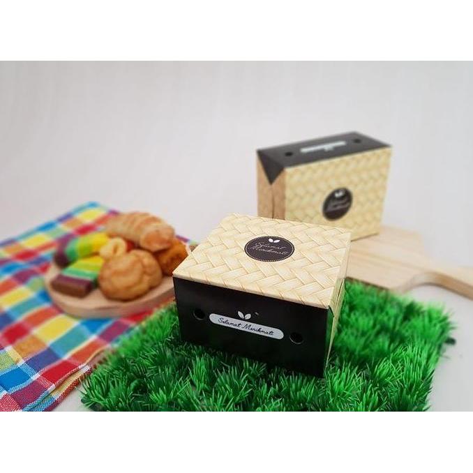 Sutoreji- Dus Kue Motif Bilik Bambu, Snack Box Motif Bilik Bambu Isi 50 Pcs, #Duskue #Boxsnack