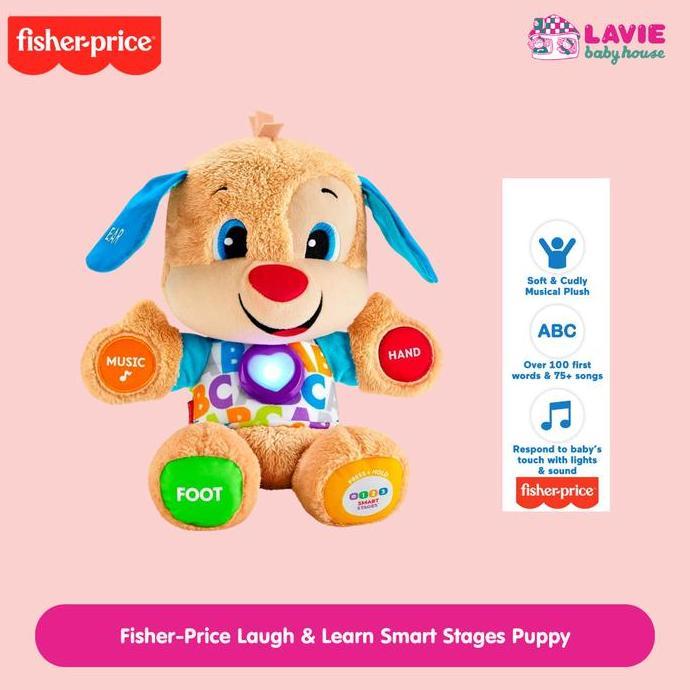 Fisher Price Laugh & Learn Smart Stages Puppy 6M+ Mainan Edukasi Bayi | Boneka Interaktif Musik & Be