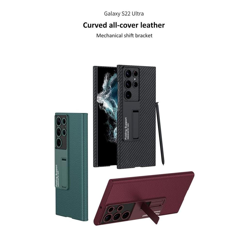 TERMURAH - Samsung Galaxy S22 ultra GKK ULTRA THIN LEATHER KICK STAND CASE