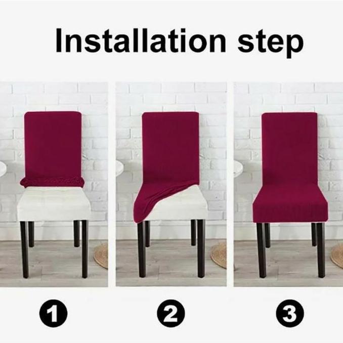 Bisa Cod H5389 Sarung Kain Kursi Bangku Makan / Sarung Penutup Kursi Polos / Sarung Kursi Makan
