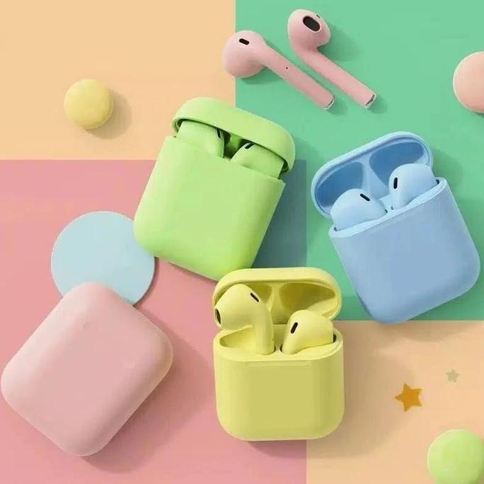 Hf BT i12 Macaron Earphone Bluetooth i12 Macaron True Wireless i12