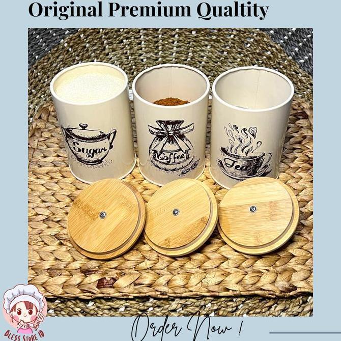 WADAH KOPI GULA TEH SET WADAH GULA SET CANISTER SET TEMPAT KOPI GULA TEH [terbaik]