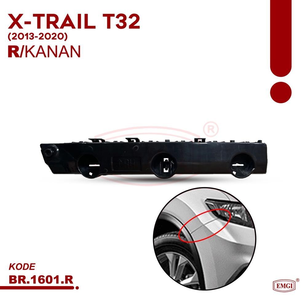 COD EMGI - Bracket Bumper Depan Xtrail T32 2013 2014 2015 2016 2017 2018 2019 2020 HITAM - BR.1601.R