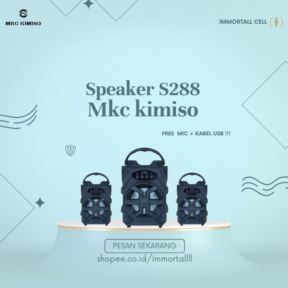 Speaker Bluetooth S288 + Mic / S288 (Tanpa Mic) Karaoke Speaker Portable, Immortall Cell