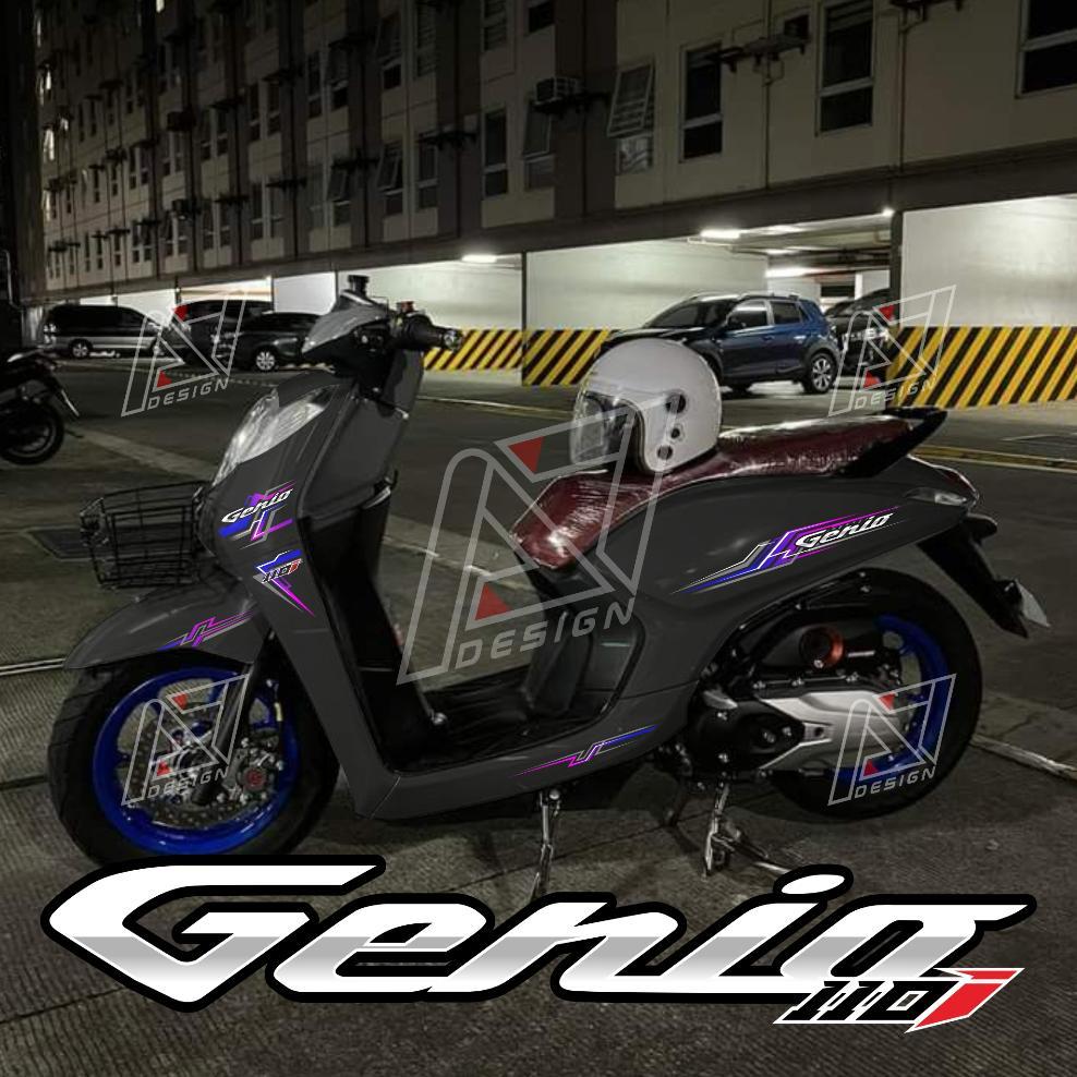 Striping Custom Honda Genio 125 Motif Simple - Sticker Liss Striping Genio - Sticker Motor  Custom G