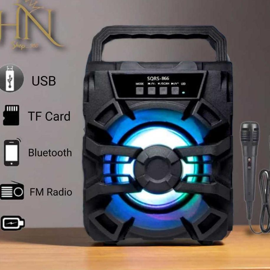 Speaker Bluetooth Sqrs-866 Plus Mic Karoke