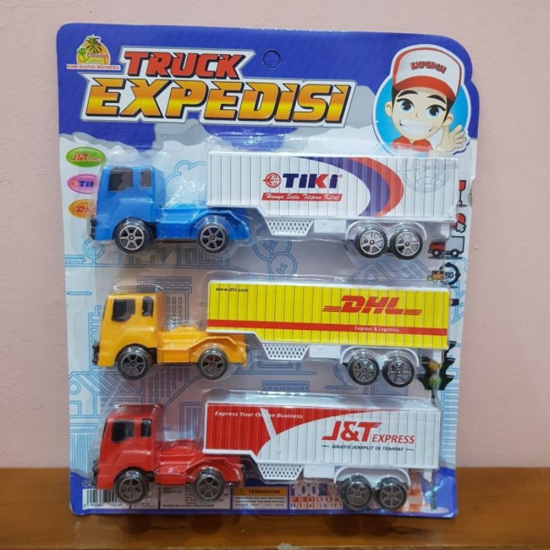 Mainan Mobil Truk Expedisi Tiki J&T Dhl - Mainan Mobil Truk Cargo