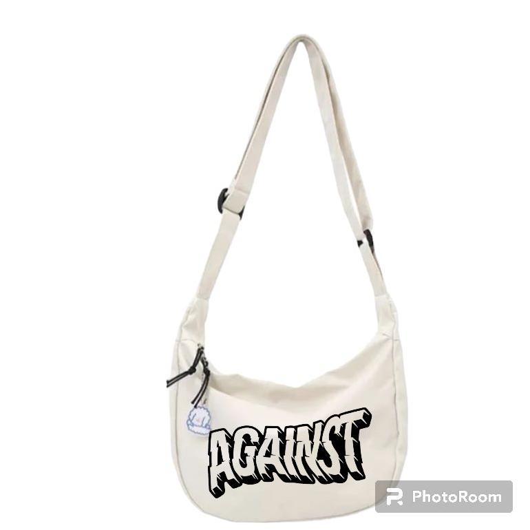 Tas Selempang Pria Kanvas Bergambar Ukuran Sedang Muat Banyak Barang Tas