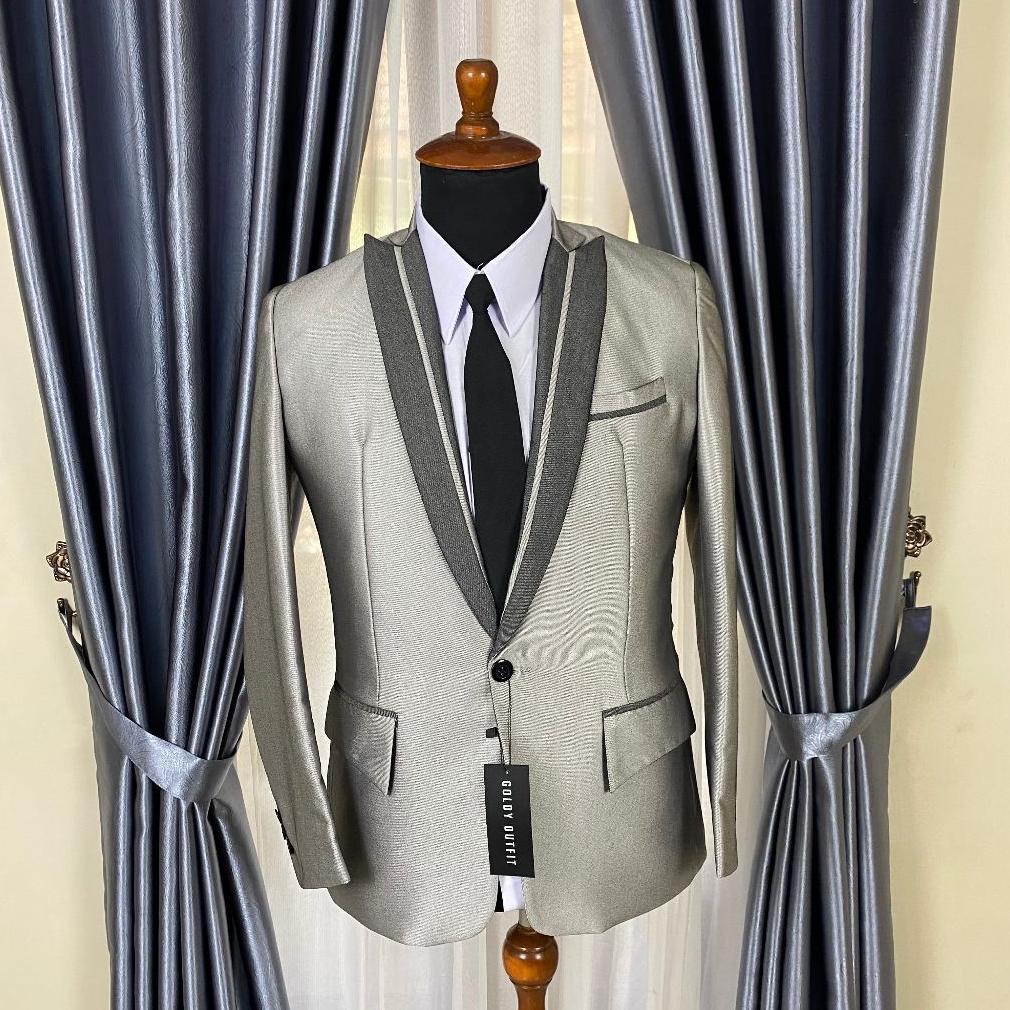 Diskon Jas Pria - Setelan Jas  Warna Mocca Rose Gold Abu Grey Moca - Jas Pengantin Bahan Wool Mengki