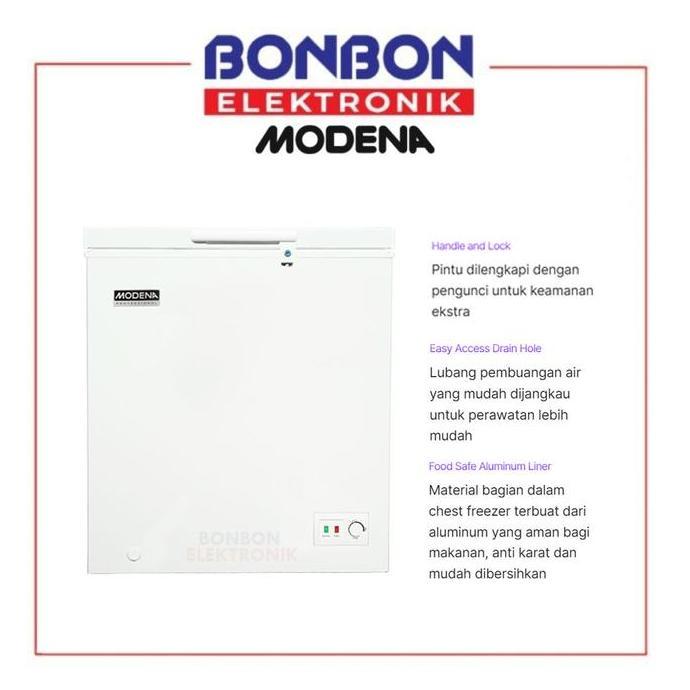 Modena Chest Freezer 150 Liter MD 0156 W / MD0156W Cooler Box