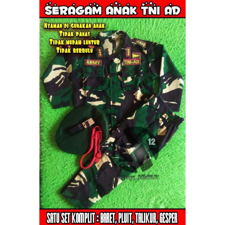 Diskon Seragam Profesi Anak Tk Tni Ad / Baju Seragam Anak Custom / Seragam Anak Tk Tni