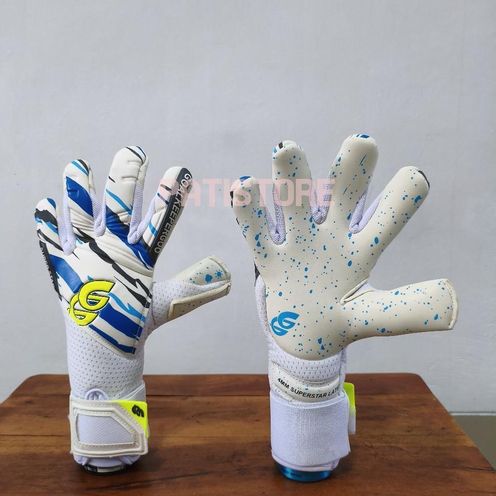 NEW LAUNCH 2025 FREE ID NAME GOALKEEPER GOO PUTIH BIRU SUPERSTAR SARUNG TANGAN KIPER ORIGINAL by PGS