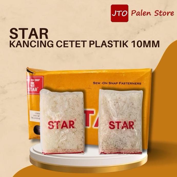 Dandimstoree - Kancing Cetet Plastik Star 10 Mm - Kancing Plastik Star Sama Seperti Kancing Kam
