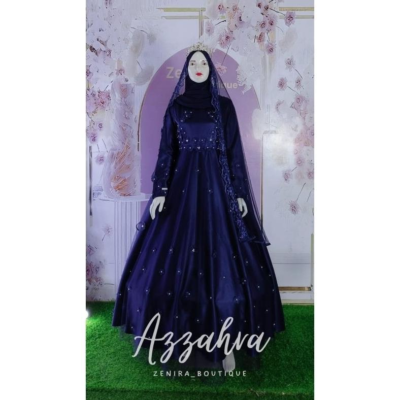 Best Seller Wedding Dress Azzahra Gaun Pengantin Muslimah Simple Elegant Free Veil Premium