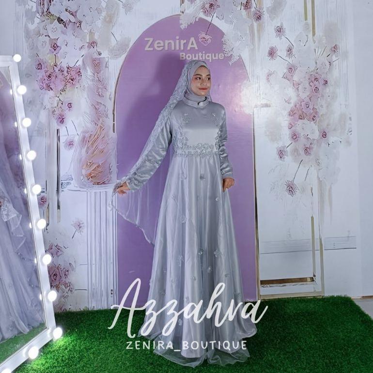 Free Ongkir Wedding Dress Azzahra Gaun Pengantin Muslimah Simple Elegant Free Veil Premium