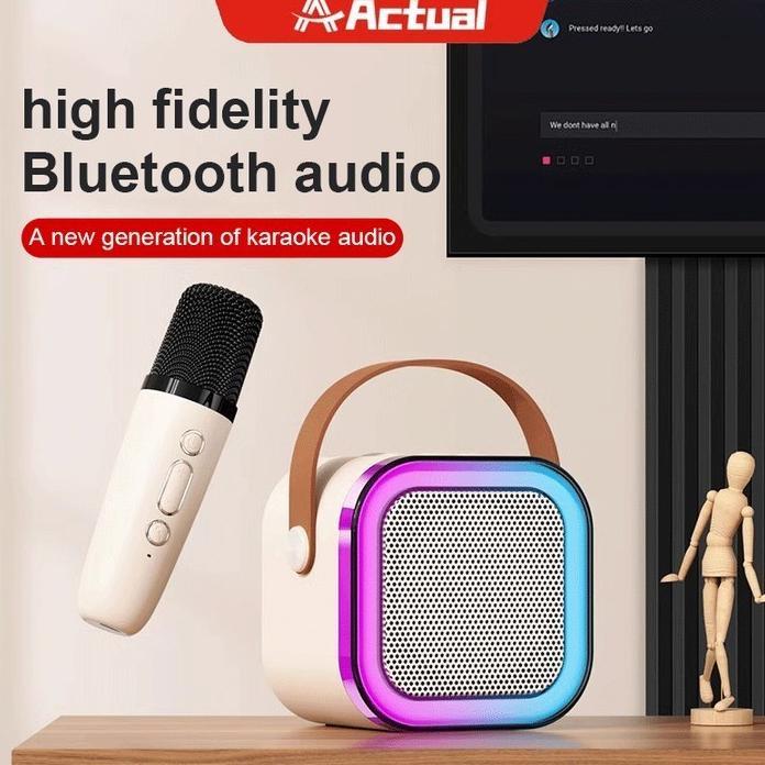 HOT SALE MINI KAROKE SPEAKER BLUETOOTH 2 MIC / MINI KAROKE SPEAKER BLUETOOTH PORTABEL PENUH BASS / B