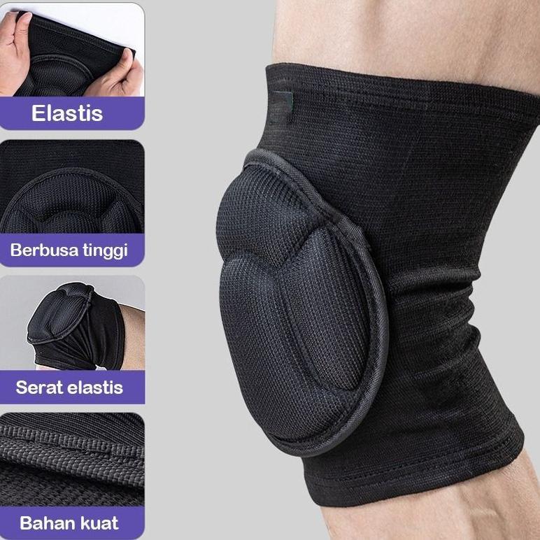 1 Pasang Knee Pad Support Protector Pad Deker Pelindung Lutut Dengkul Kneepad Lutut Futsal Volly Bas