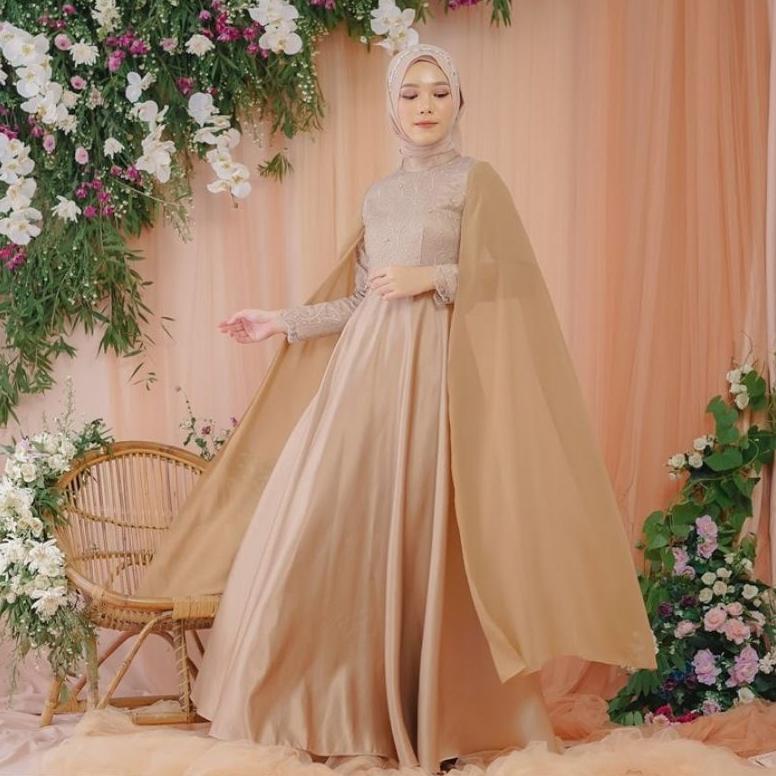 Best Seller Marisa Dress - Gaun Muslimah - Gaun Untuk Pesta - Gaun Pesta Busui - Gaun Pesta Bumil- G