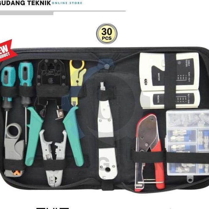 AKARA Tool Set Network 30 PCS ALDO 630 / Peralatan Instalasi Jaringan ALDO 630 - Kunci Tool Set Jari