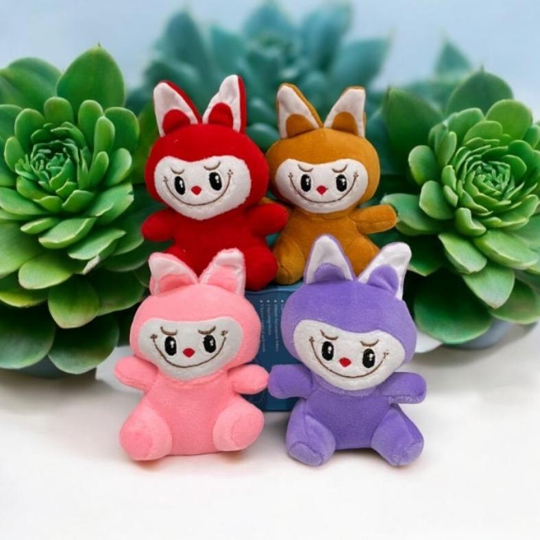 BIG SALE Boneka Mini labubu buket kado Karakter lengkap, Boba, Panda, keropi, stitch, dog, monyet, b