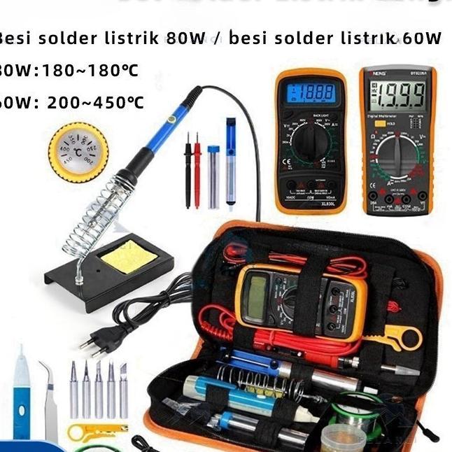 Paket Solder Listrik Lengkap Set Solder Listrik Lengkap Dengan Multimeter Iron Tool Kit 220V 60W/Sol