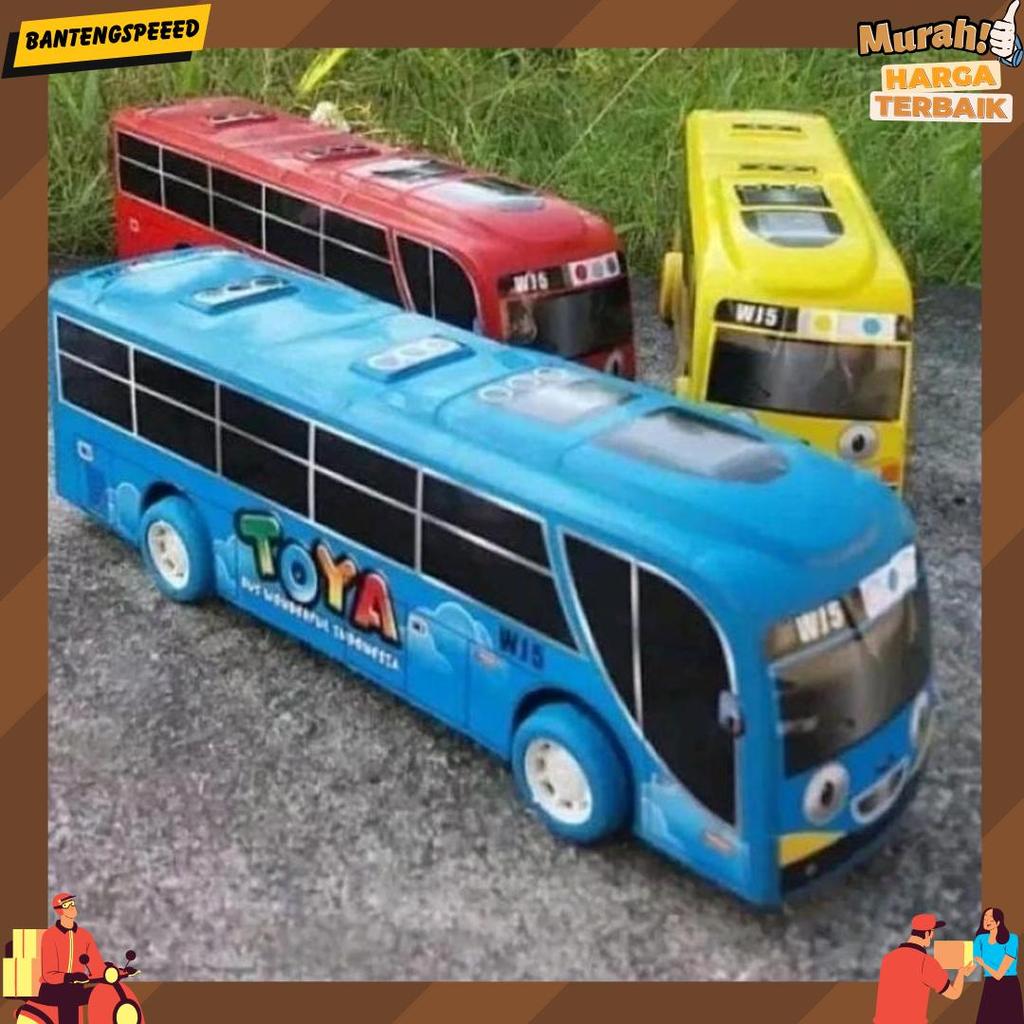 Bibu Id (Serba Murah) Cod Mainan Edukasi Anak Mainan Anak Mobil Pullback Bus Tayo Toya Panjang 19Cm/