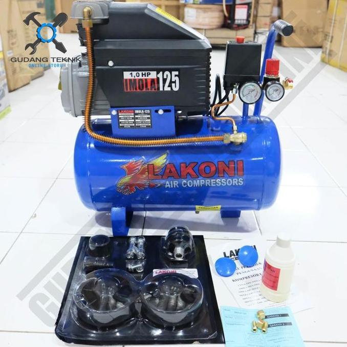 TERAR Mesin Kompresor 1 PK IMOLA 125 Kompressor Lakoni Pompa Angin Udara Listrik Compressor 25L 1HP