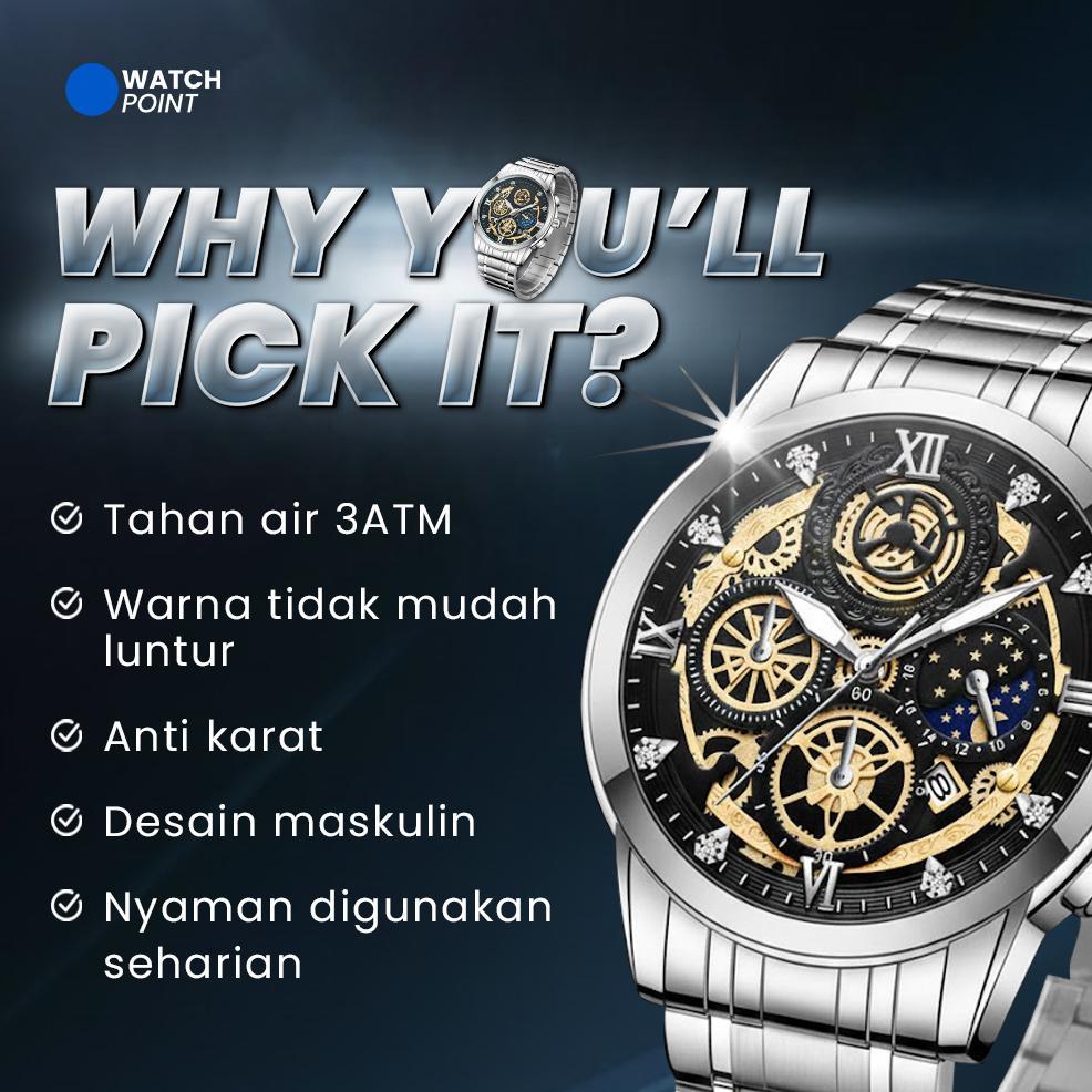 HEMAT WATCHPOINT VV-035 | Jam Tangan Pria Original Impor FNGEEN VAVA VOOM Tahan Air dengan Kronograf